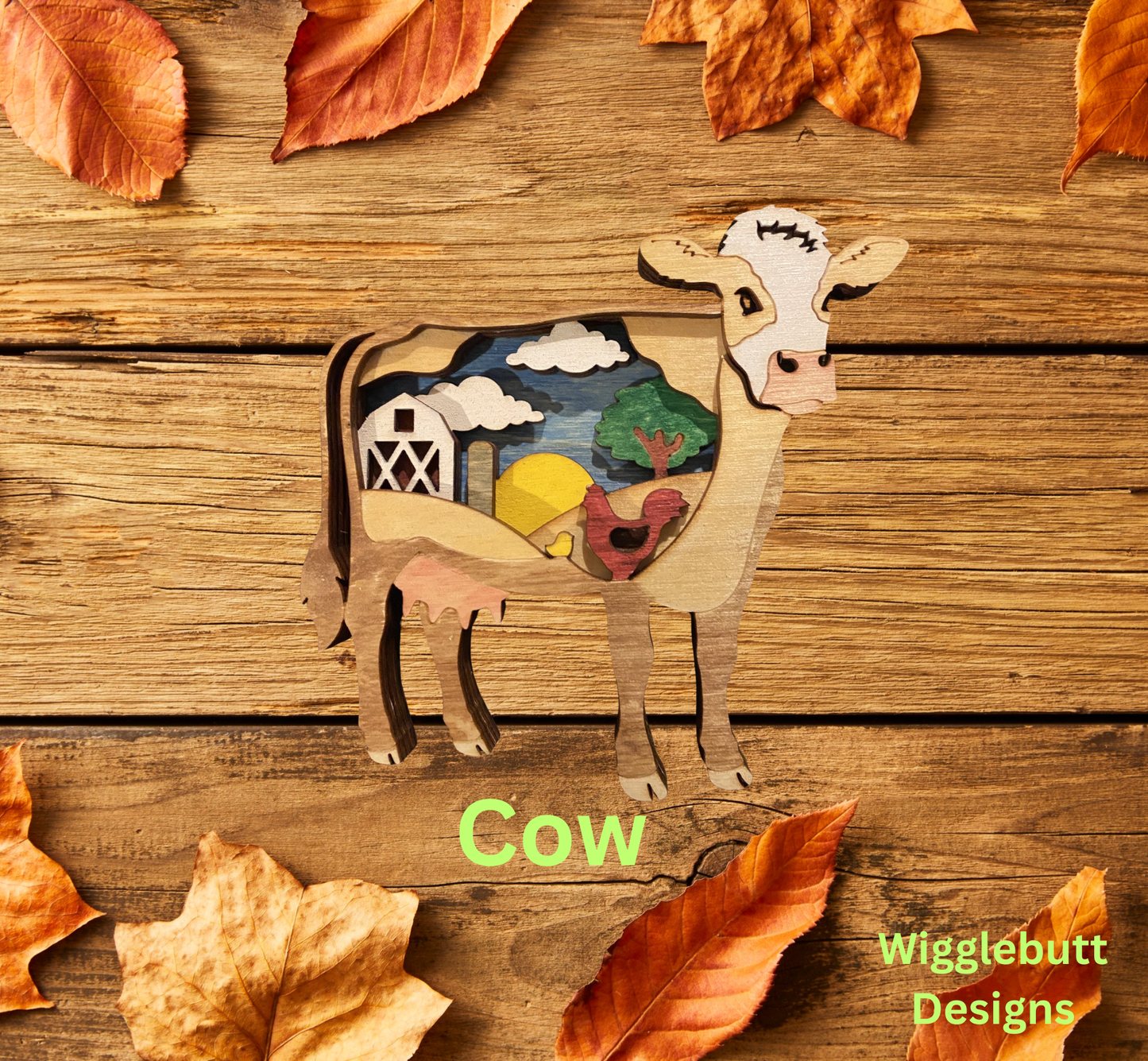 Rustic Cow Ornament/ Magnet