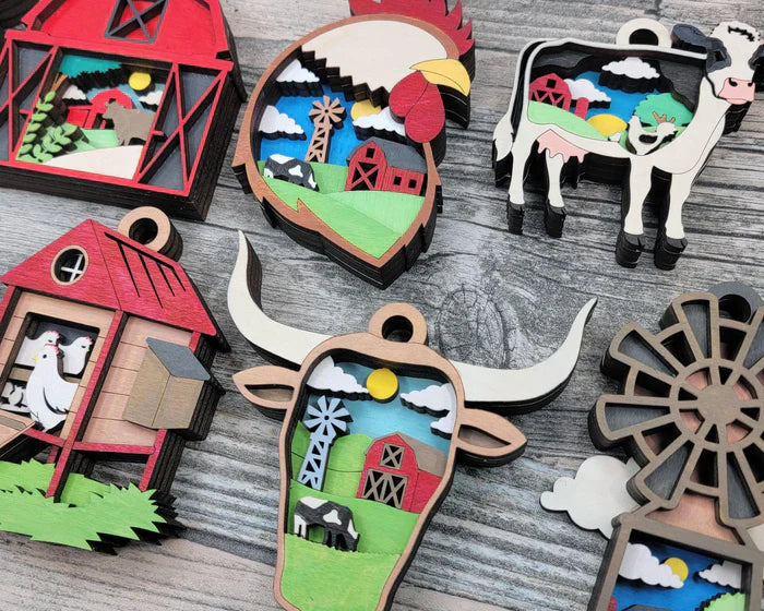 Layered Ornaments/Magnets