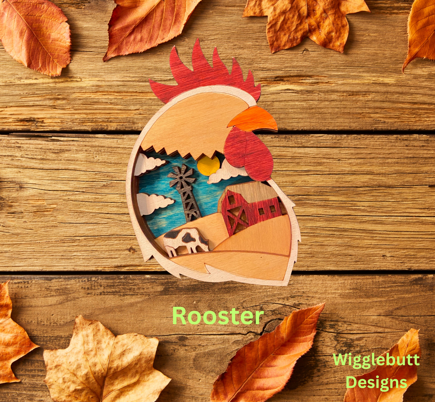 Rustic Rooster Ornament/Magnet