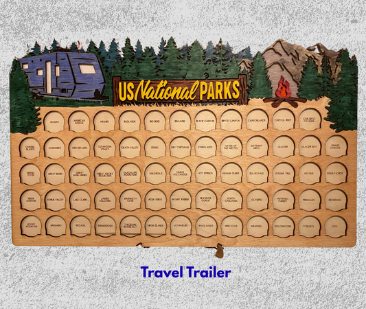 National Park Tracker with Tokens (Travel Trailer)