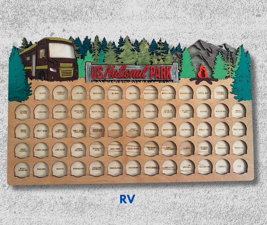 National Park Tracker with Tokens  (RV Version)