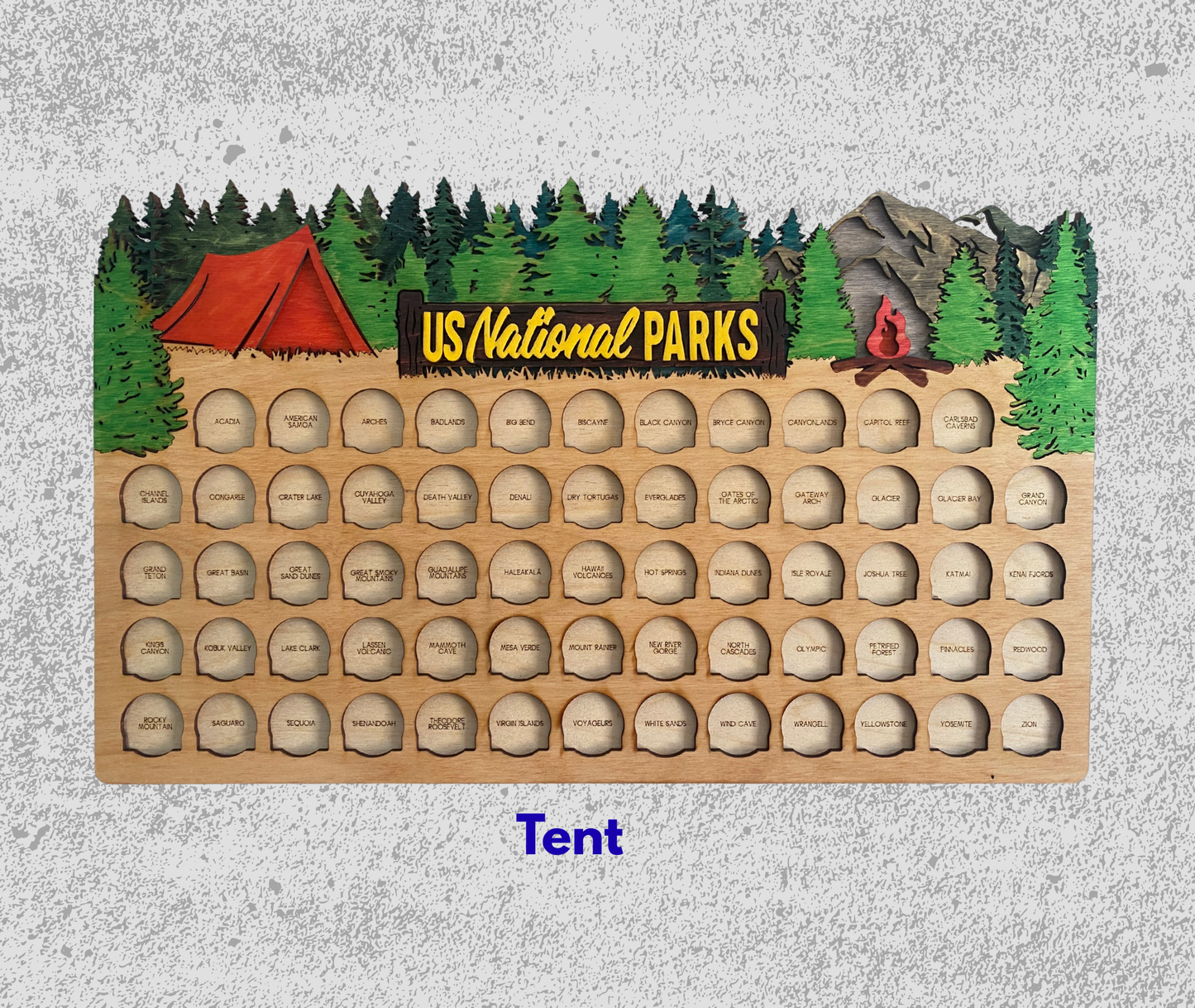 National Park Tracker with Tokens (Tent)
