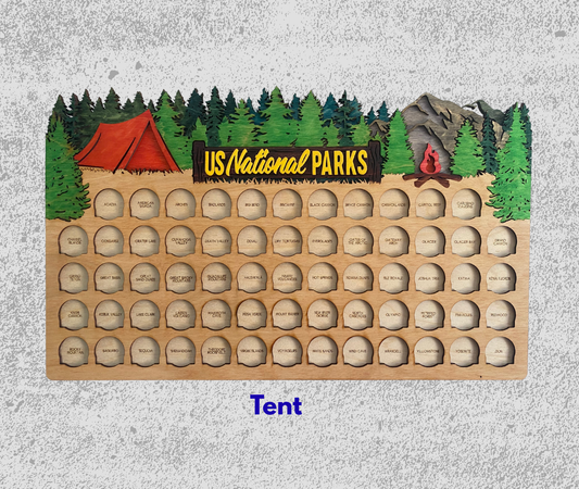 National Park Tracker with Tokens (Tent)