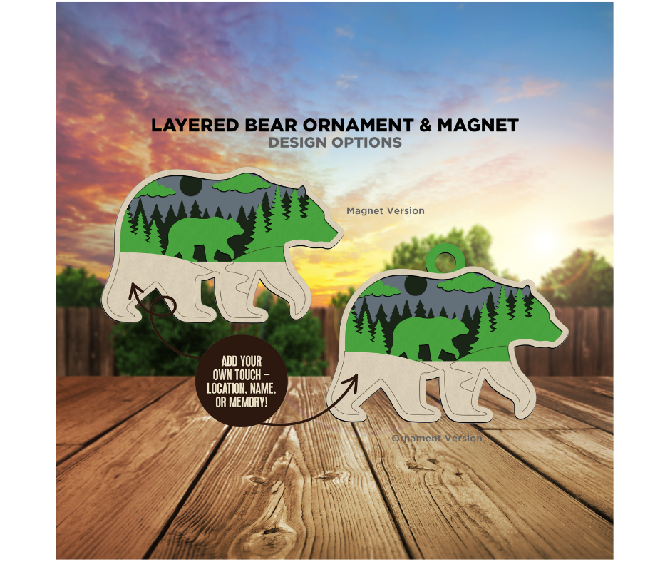 Bear Christmas Ornament/ Magnet