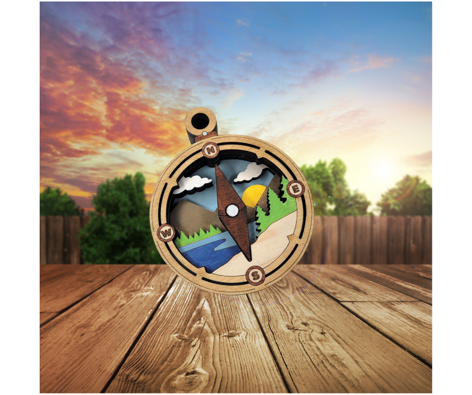 Compass Magnet or Christmas Ornament